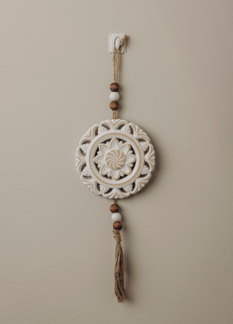 The Words Co Floral Carved Wall Hanging