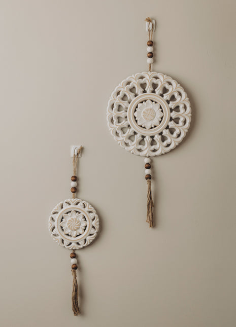 The Words Co Floral Carved Wall Hanging