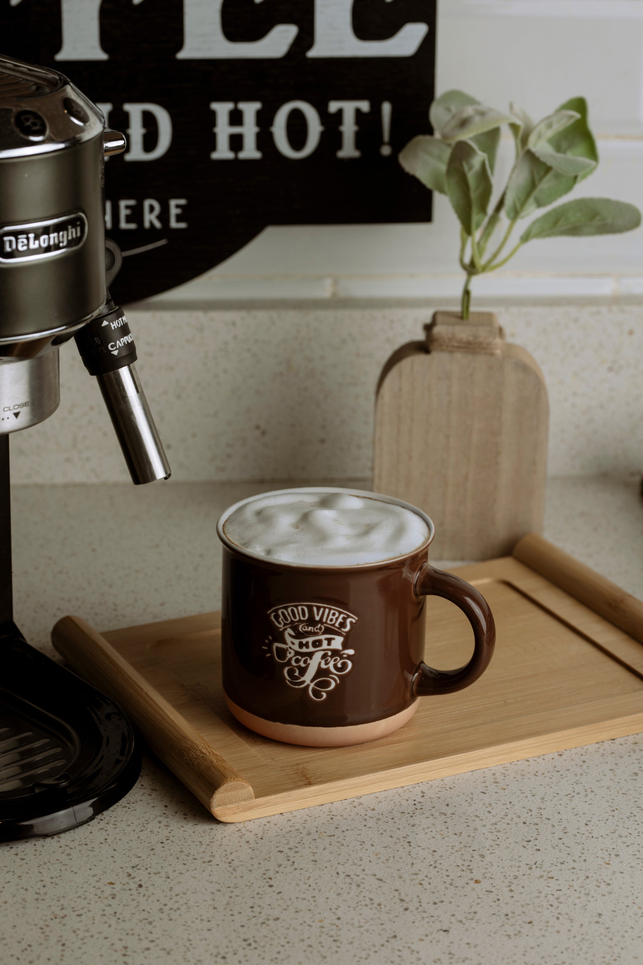 The Words Co Good Vibes Brown Mug