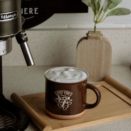 The Words Co Good Vibes Brown Mug