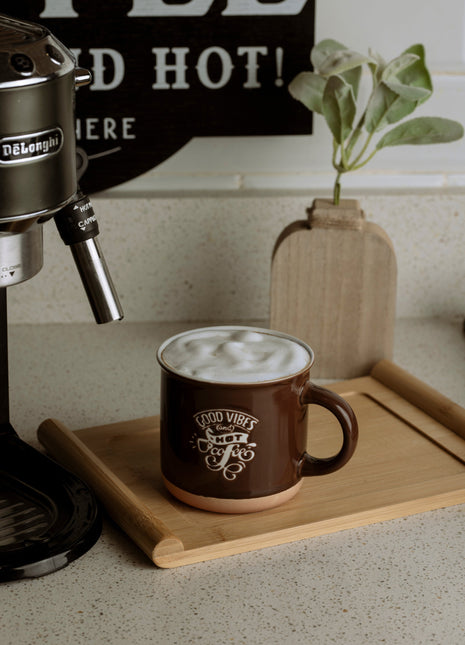 The Words Co Good Vibes Brown Mug