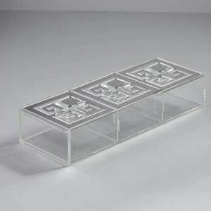 Zee Designs Plexiglass Greek Key Large 3-compartments box
