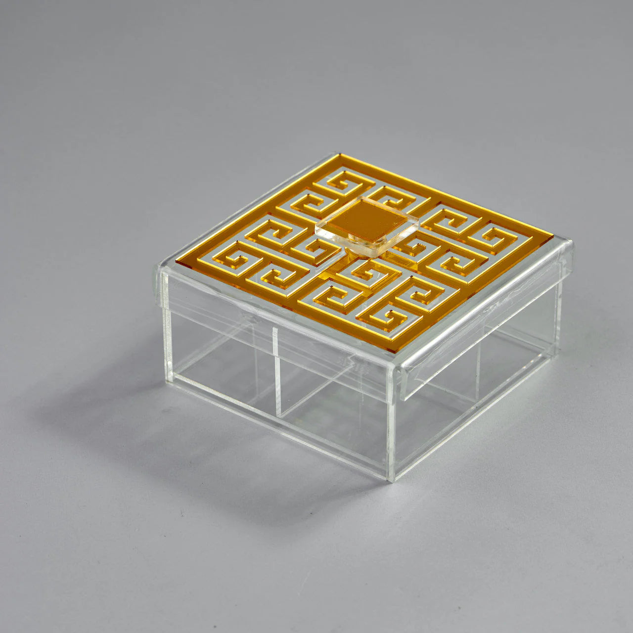 Zee Designs Plexi Glass Greek Key Squared Box