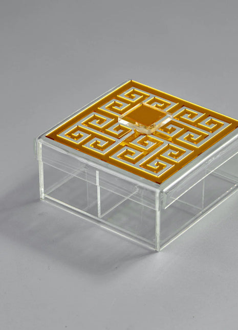 Zee Designs Plexi Glass Greek Key Squared Box