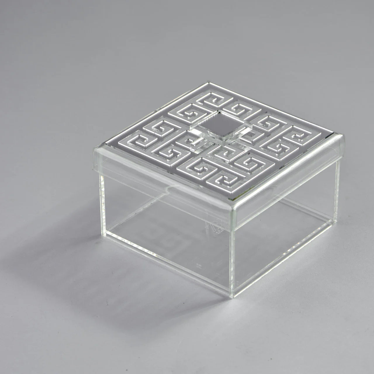 Zee Designs Plexi Glass Greek Key Squared Box