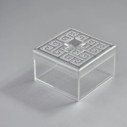 Zee Designs Plexi Glass Greek Key Squared Box