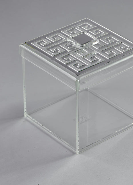 Zee Designs Plexi Glass Greek Key Squared Box