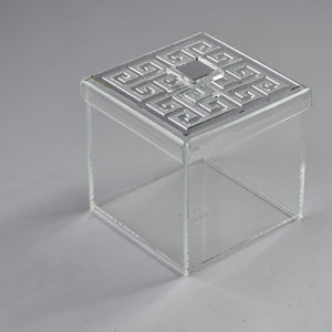 Zee Designs Plexi Glass Greek Key Squared Box
