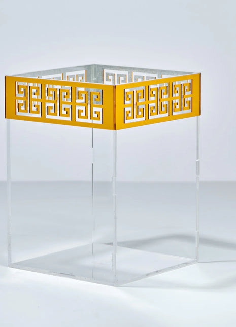 Zee Designs Plexi Glass Greek key Border Small Regular Shaped Bin