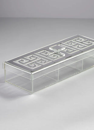 Zee Designs Plexiglass Greek Key Large 3-Compartment Box – Deco Housewares