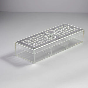 Zee Designs Plexiglass Greek Key Large 3-Compartment Box