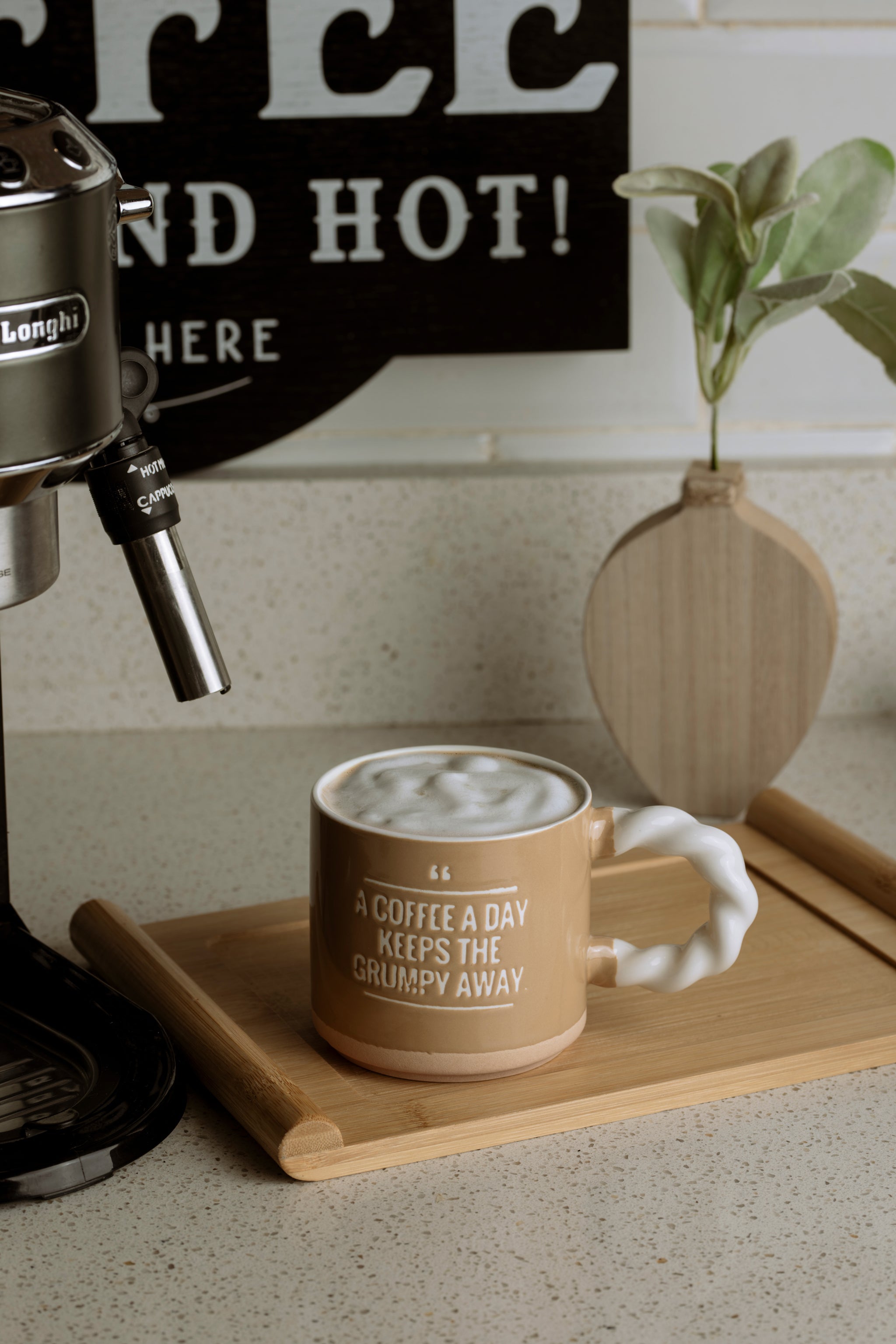 The Words Co Grumpy Away Coffee Mug - Beige