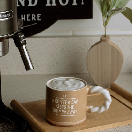 The Words Co Grumpy Away Coffee Mug - Beige