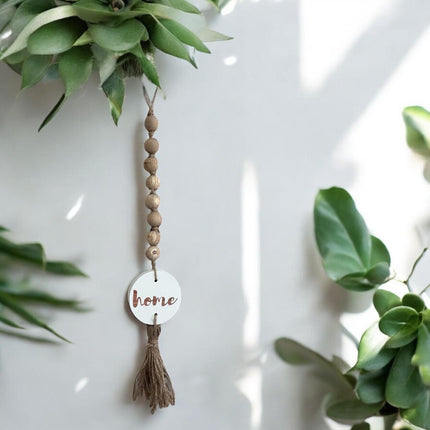 The Words Co Home Wooden Bead Garland White