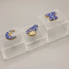Gold Rim Knob / 3 Different Height Box Set with Tray (30*10) cm