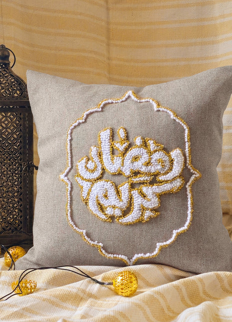 Kratchi Ramadan Kareem Cushion Beige Linen