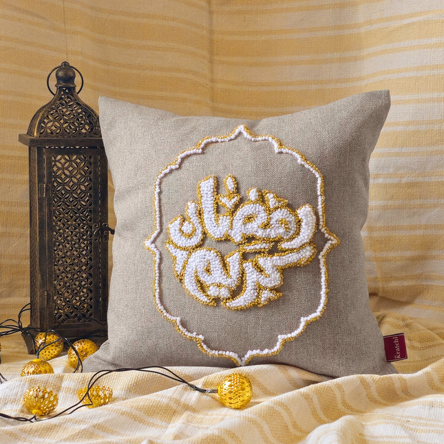 Kratchi Ramadan Kareem Cushion Beige Linen