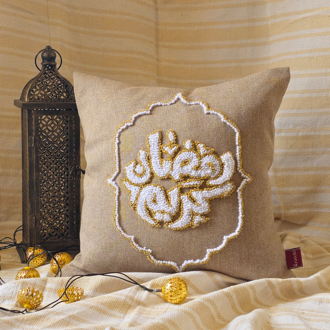 Kratchi Ramadan Kareem Cushion Honey Linen