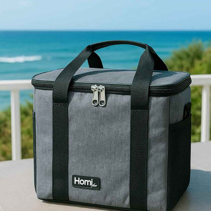Homi Plus Rectangular Thermal  bag with pocket 12 L - Gray