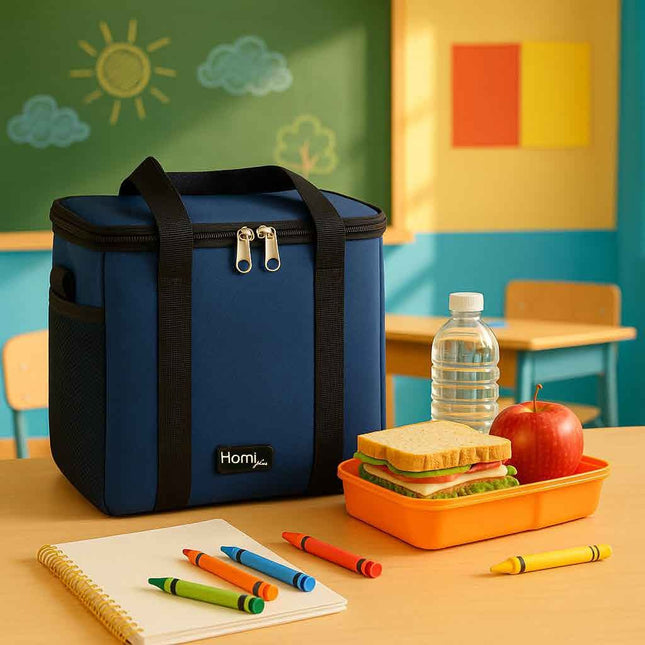 Homi Plus Rectangular Thermal  bag with pocket 12 L - Blue