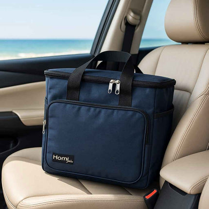 Homi Plus Rectangular Thermal  bag with pocket 25 L - Blue