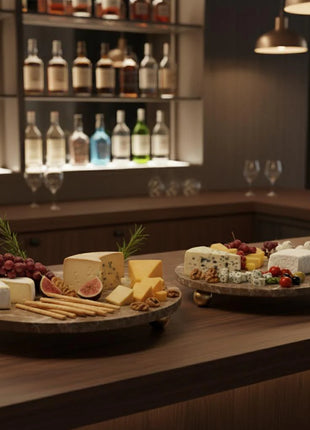 Brisk Round Tray with Golden Legs (Cleopatra)