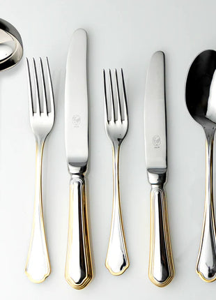 Broggi Serbelloni Cutlery Set - Silver & Gold, 75 Pieces