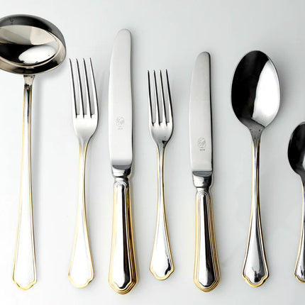 Broggi Serbelloni Cutlery Set - Silver & Gold, 75 Pieces