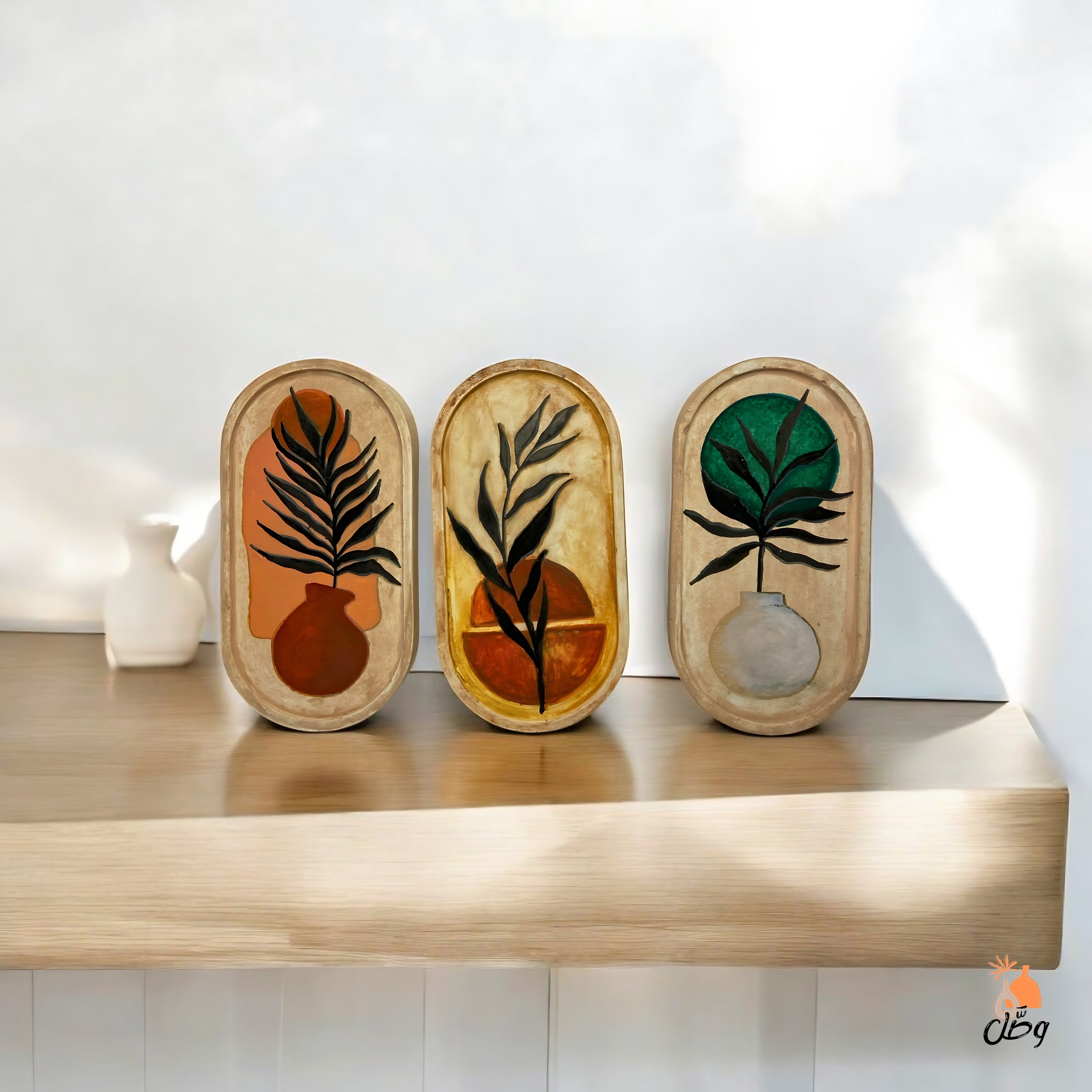 Wasl Boho Hand Painted Oval Trays