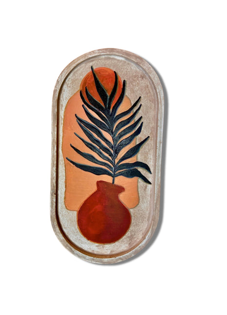 Wasl Boho Hand Painted Oval Tray