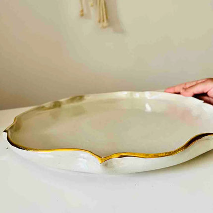 Khan Elsaada Aurum Round Flat Serving Platter