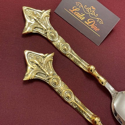 Laila Dine Karo Cutlery Serving Tools Gold Handle (SOLD BY PIECE)