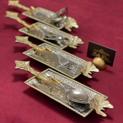 Laila Dine Karo Cutlery Serving Tools Gold Set of 4 (Sold as Set)