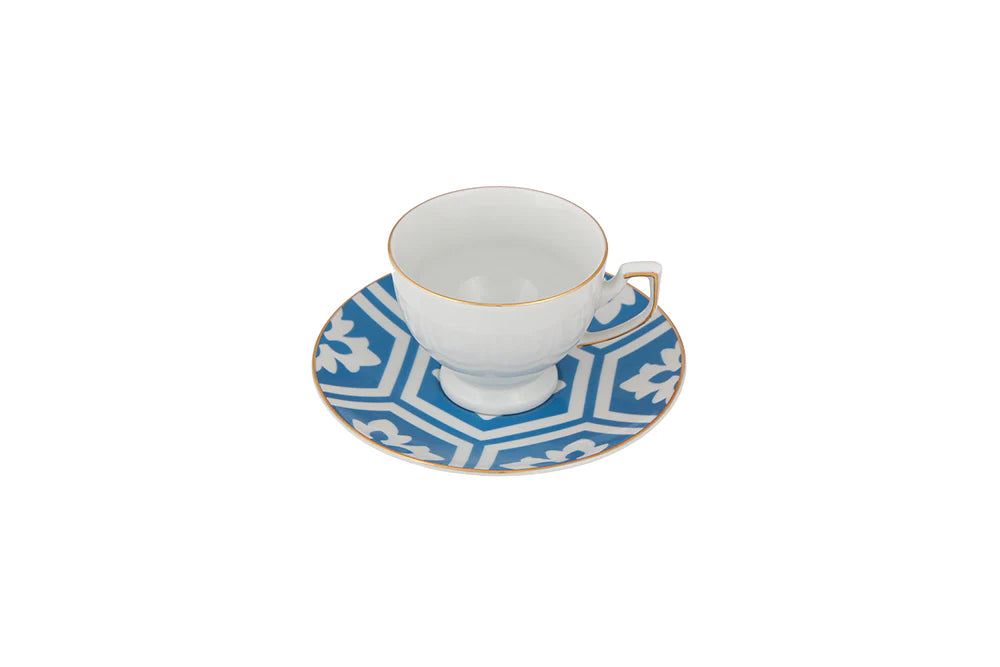 Porland Morocco Coffee Cup & Saucer Set - 12 Pieces, 80ml