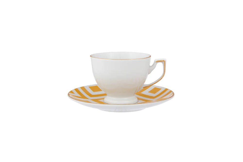 Porland Morocco Coffee Cup & Saucer Set - 12 Pieces, 80ml