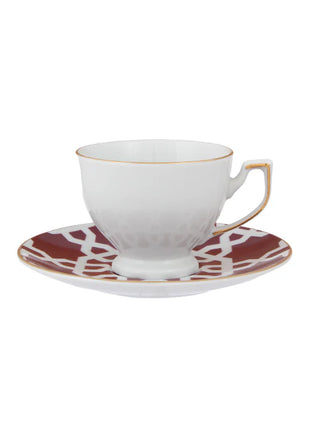 Porland Morocco Coffee Cup & Saucer Set - 12 Pieces, 80ml