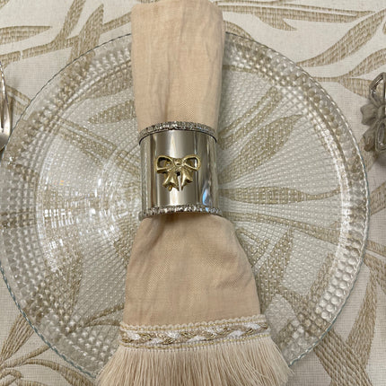 Laila Dine Silver Napkin Ring - Bow - Set
