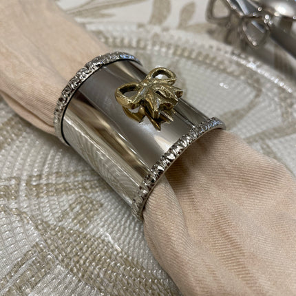 Laila Dine Silver Napkin Ring - Bow - Set