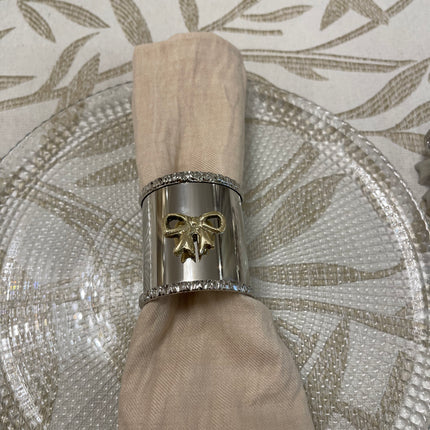 Laila Dine Silver Napkin Ring - Bow - Set