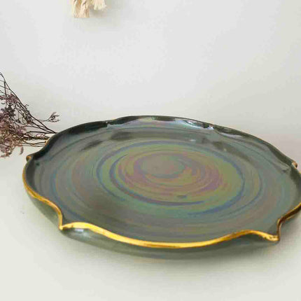 Khan Elsaada Aurum Round Flat Serving Platter