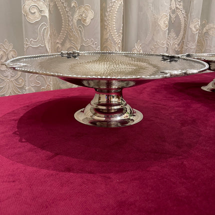 Laila Dine Jawhara Silver Round Deep Serving Dish (Large Size) 40 cm