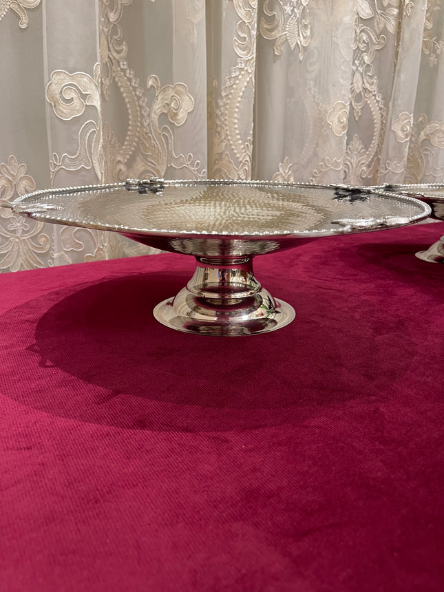Laila Dine Jawhara Silver Round Deep Serving Dish (Small Size) 30 cm