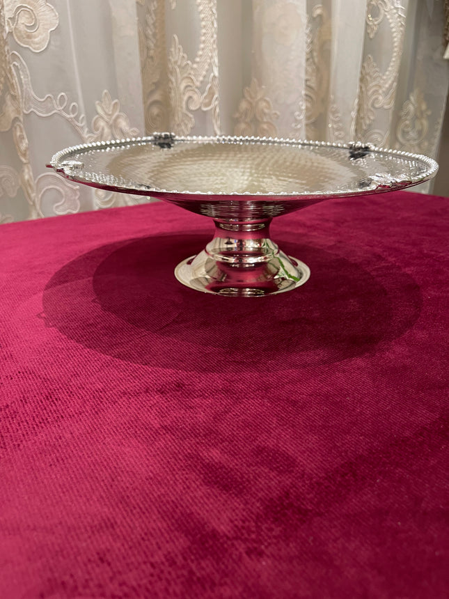 Laila Dine Jawhara Silver Round Deep Serving Dish (Small Size) 30 cm