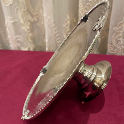 Laila Dine Jawhara Silver Round Deep Serving Dish (Large Size) 40 cm