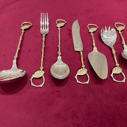 Laila Dine Leaf Cutlery Serving Tools - set of 7