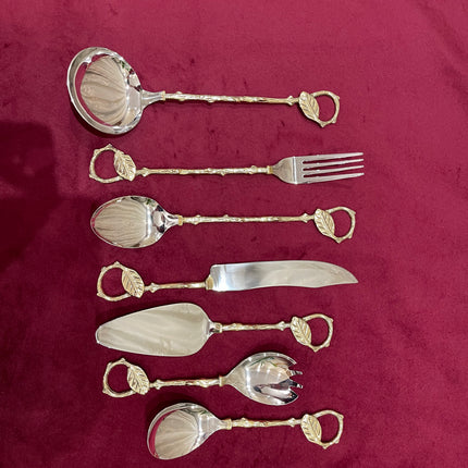 Laila Dine Leaf Cutlery Serving Tools - set of 7