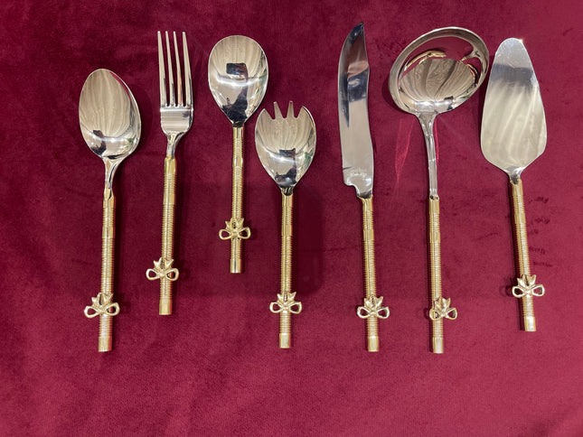 Laila Dine Bow Cutlery Serving Tools Gold (SOLD BY PIECE)