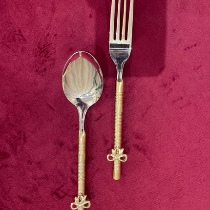 Laila Dine Bow Cutlery Serving Tools Gold (SOLD BY PIECE)