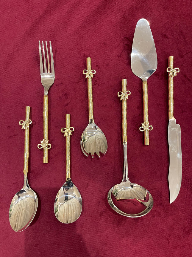 Laila Dine Bow Cutlery Serving Tools Gold (SOLD BY PIECE)