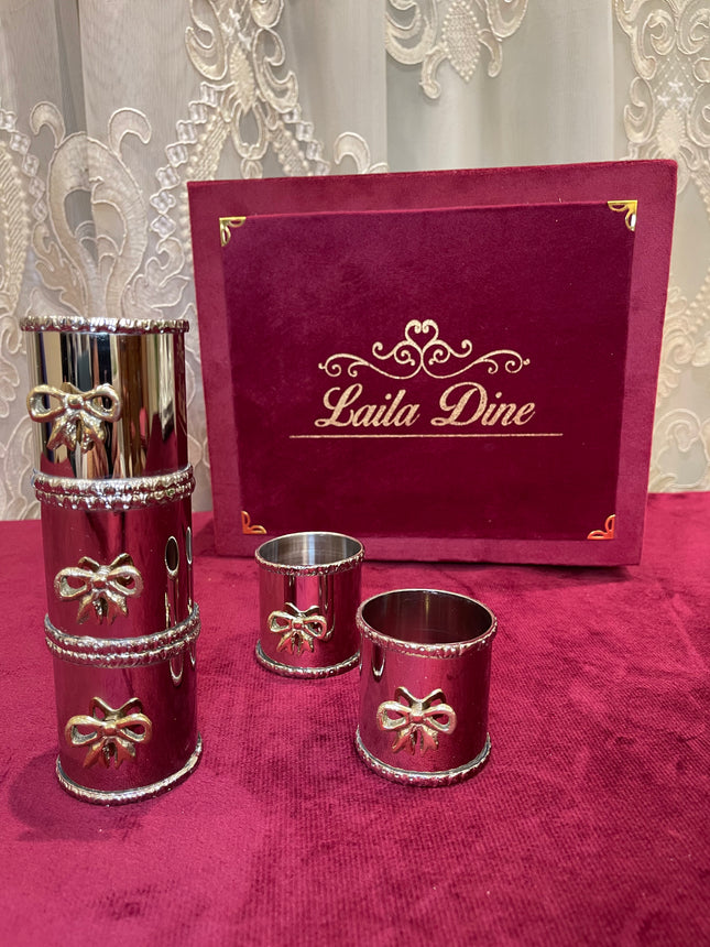 Laila Dine Silver Napkin Ring - Bow - Set